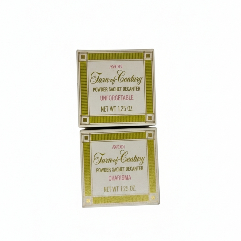 Avon Turn-of-Century Powder Sachet Decanter Set
